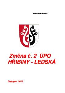 Nabytí účinnosti: Změna č. 2 ÚPO HŘIBINY - LEDSKÁ