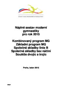 Náplně sestav moderní gymnastiky pro rok 2015