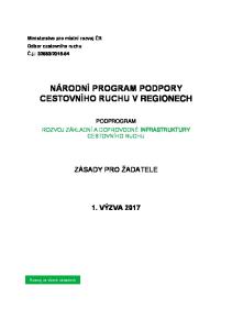 NÁRODNÍ PROGRAM PODPORY CESTOVNÍHO RUCHU V REGIONECH