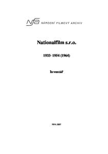 Nationalfilm s.r.o (1964) Inventář