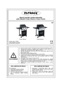Návod k montáži a obsluze plynového grilu Outback Texas 2 Burner a Texas 3 Burner