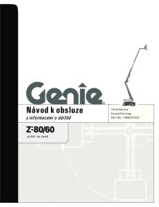 Návod k obsluze. s informacemi o údržbě. Third Edition Fourth Printing Part No CZ. od 801 do 2448