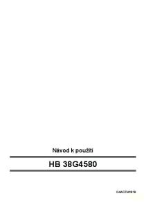 Návod k použití HB 38G4580