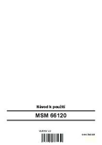Návod k použití MSM 66120