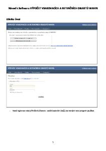Návod k Softwaru VÝPOČET VSAKOVACÍCH A RETENČNÍCH OBJEKTŮ WAVIN