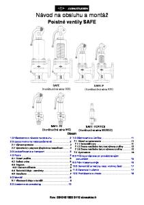 Návod na obsluhu a montáž Poistné ventily SAFE