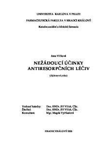 NEŽÁDOUCÍ ÚČINKY ANTIRESORPČNÍCH LÉČIV