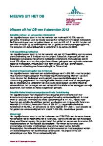 NIEUWS UIT HET DB. Nieuws uit het DB van 6 december 2012