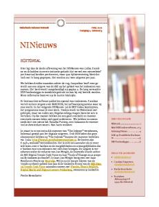 NINieuws EDITORIAL. Pierke Bosschieter. Juni, 2012 Jaargang 1, nummer 3. Nederlands Indexers Netwerk INHOUDSOPGAVE