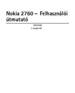 Nokia 2760 Felhasználói útmutató kiadás HU