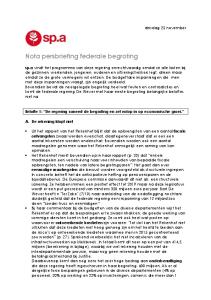 Nota persbriefing federale begroting