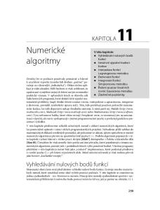 Numerické algoritmy KAPITOLA 11. Vyhledávání nulových bodů funkcí