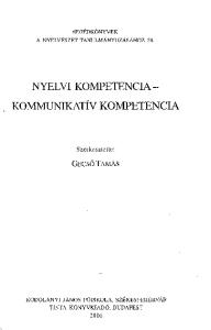 NYELVI KOMPETENCIA - KOMMUNIKATÍV KOMPETENCIA