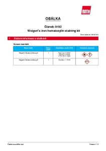 OBÁLKA. Článek: 9192 Weigert's iron hematoxylin staining kit. kusů