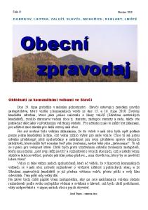 Obecní zpravodaj. Ohlédnutí za komunálními volbami ve Slavči