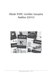 Obsah XVIII. ročníku časopisu Auditor (2011)