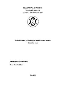 Ošetřovatelská problematika dialyzovaného klienta