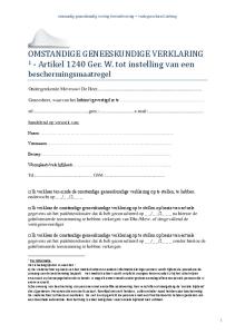 OMSTANDIGE GENEESKUNDIGE VERKLARING 1 - Artikel 1240 Ger. W. tot instelling van een