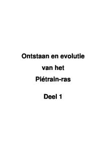 Ontstaan en evolutie van het Piétrain-ras. Deel 1