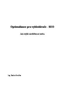 Optimalizace pro vyhledávače - SEO