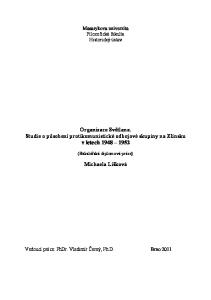 Organizace Světlana. Studie o působení protikomunistické odbojové skupiny na Zlínsku v letech