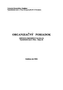 ORGANIZAČNÝ PORIADOK