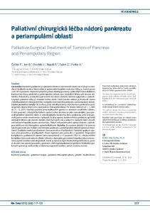 Paliativní chirurgická léčba nádorů pankreatu a periampulární oblasti