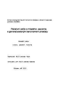 Paliativní péče o mladého pacienta s generalizovaným karcinomem prostaty