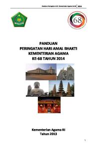 Panduan Peringatan HAB Kementerian Agama ke PANDUAN PERINGATAN HARI AMAL BHAKTI KEMENTERIAN AGAMA KE-68 TAHUN 2014