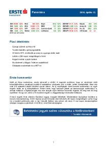 Panoráma. Piaci áttekintés. Erste kommentár április 12