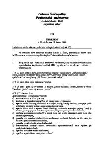 Parlament České republiky Poslanecká sněmovna 4. volební období rozpočtový výbor. USNESENÍ z 25. schůze dne 10. února 2004