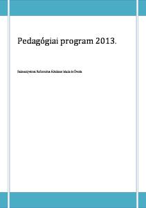 Pedagógiai program 2013