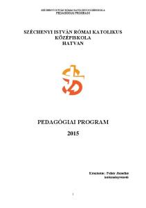 PEDAGÓGIAI PROGRAM 2015