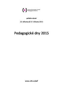 Pedagogické dny 2015