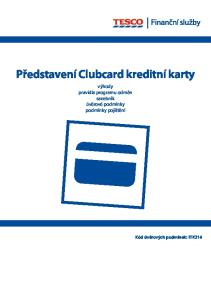 Představení Clubcard kreditní karty