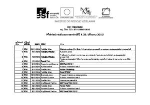 Přehled realizace seminářů k 23. březnu 2015