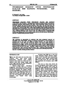 PENAMBAHAN BIOADITIF UNTUK PENINGKATAN KUALITAS BBM BLENDING PETRODIESEL DAN BIODIESEL