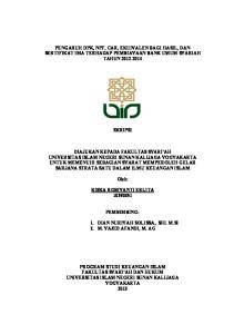 PENGARUH DPK, NPF, CAR, EKUIVALEN BAGI HASIL, DAN SERTIFIKAT IMA TERHADAP PEMBIAYAAN BANK UMUM SYARIAH TAHUN SKRIPSI