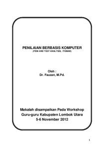 PENILAIAN BERBASIS KOMPUTER (ITEM AND TEST ANALYSIS, ITEMAN) DEPARTEMEN PENDIDIKAN NASIONAL