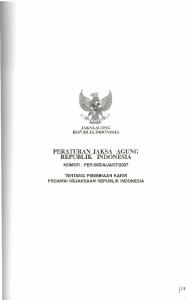 PERATURANJAKSA AGUNG REPUBLIK INDONESIA