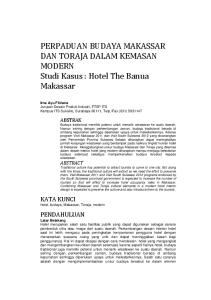 PERPADUAN BUDAYA MAKASSAR DAN TORAJA DALAM KEMASAN MODERN Studi Kasus : Hotel The Banua Makassar