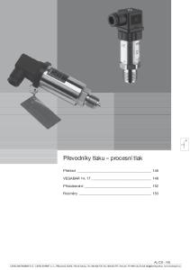 Převodníky tlaku procesní tlak