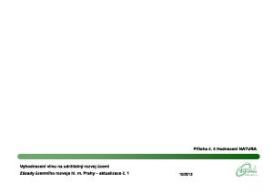 Příloha č. 4 Hodnocení NATURA. Vyhodnocení vlivu na udržitelný rozvoj území Zásady územního rozvoje hl. m. Prahy aktualizace č