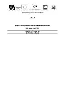 příloha C zadávací dokumentace pro veřejnou zakázku malého rozsahu Mikroskopy pro LF MU TECHNICKÉ PODMÍNKY (technická specifikace)