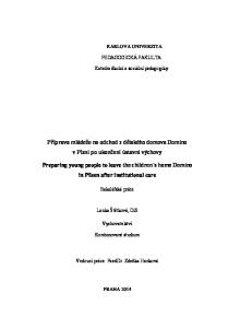 Příprava mládeže na odchod z dětského domova Domino v Plzni po ukončení ústavní výchovy