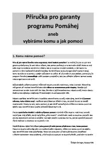 Příručka pro garanty programu Pomáhej