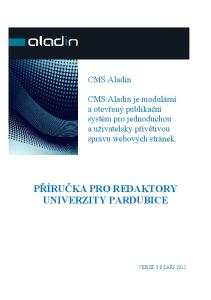 PŘÍRUČKA PRO REDAKTORY UNIVERZITY PARDUBICE