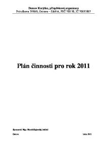 Plán činnosti pro rok 2011