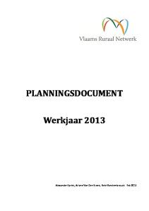 PLANNINGSDOCUMENT. Werkjaar 2013