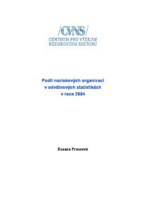 Podíl neziskových organizací v odvětvových statistikách v roce 2004